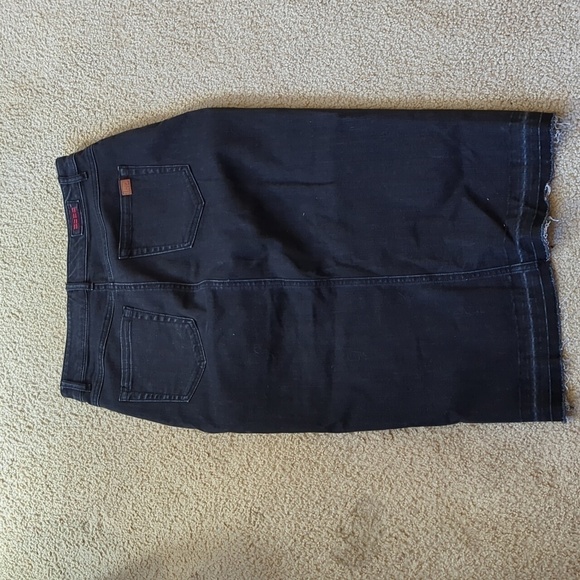 Peace Love World Black Denim Midi Length Skirt Size US 6 - Picture 4 of 4